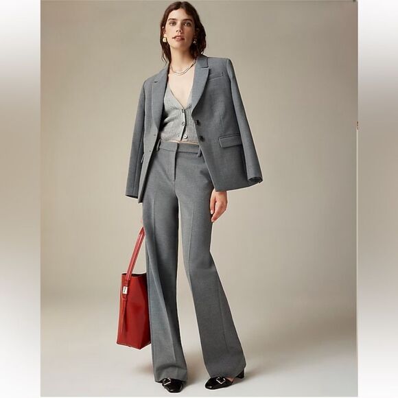 NWT J CREW Petite wide-leg trouser in four-season stretch in BLACK - Picture 2 of 10